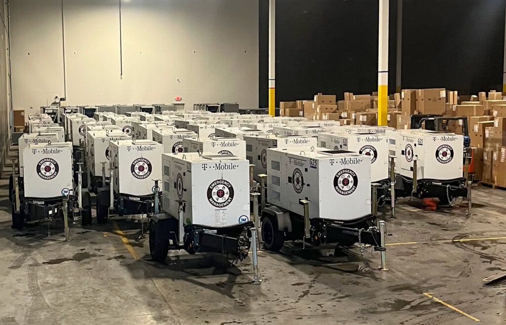 T-Mobile equipment is readied for deployment to restore connectivity for people impacted by Hurricane Milton, Thursday, Oct. 10, 2024. 