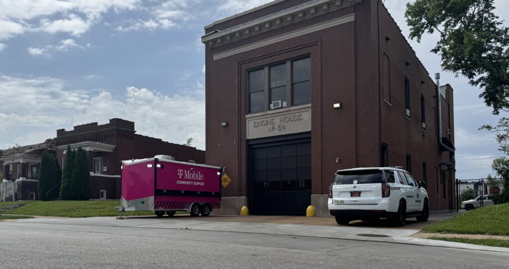 T-Mobile Community Support Wi-Fi &amp; Charging Trailer in St. Louis, May 2025
